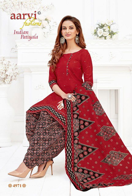 Aarvi Fashion Indian Patiyala Vol 1 Latest Fancy Designer Printed  Pure Cotton Ready made Salwar Suit Collection